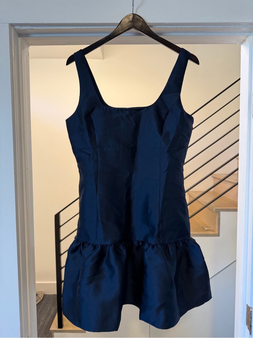 Loft NWT Navy Sleeveless Ruffle Hem Dress